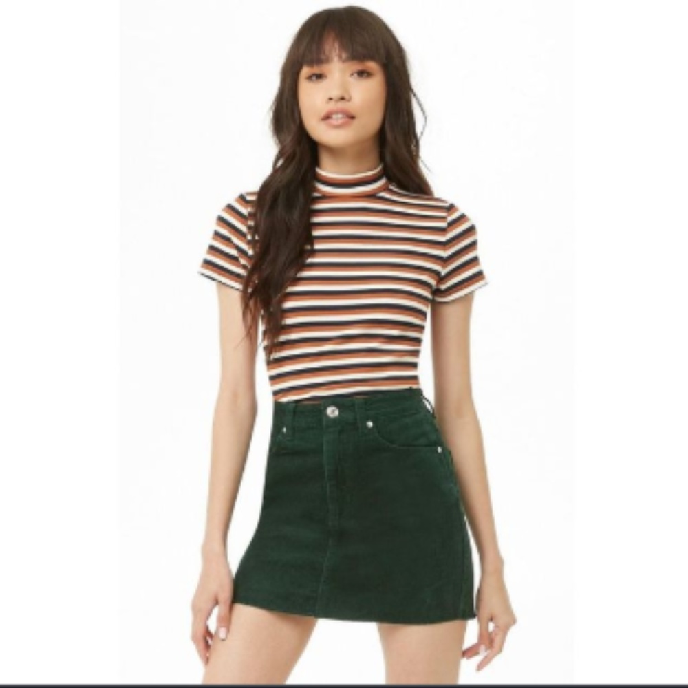 Forever 21 Green Corduroy Mini Skirt